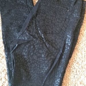 Coated Animal Print Jeans